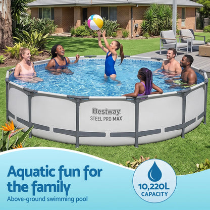 Bestway 427CM Swimming Pools Steel Above Ground Round Backyard Pool Set White - Image 5