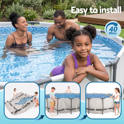 Bestway 427CM Swimming Pools Steel Above Ground Round Backyard Pool Set White - Image 8