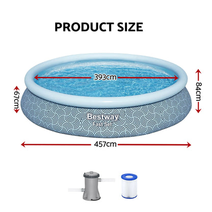 Bestway 457cm Swimming Pool Inflatable Above Ground Round Pools w/ Filter Pump - Image 3
