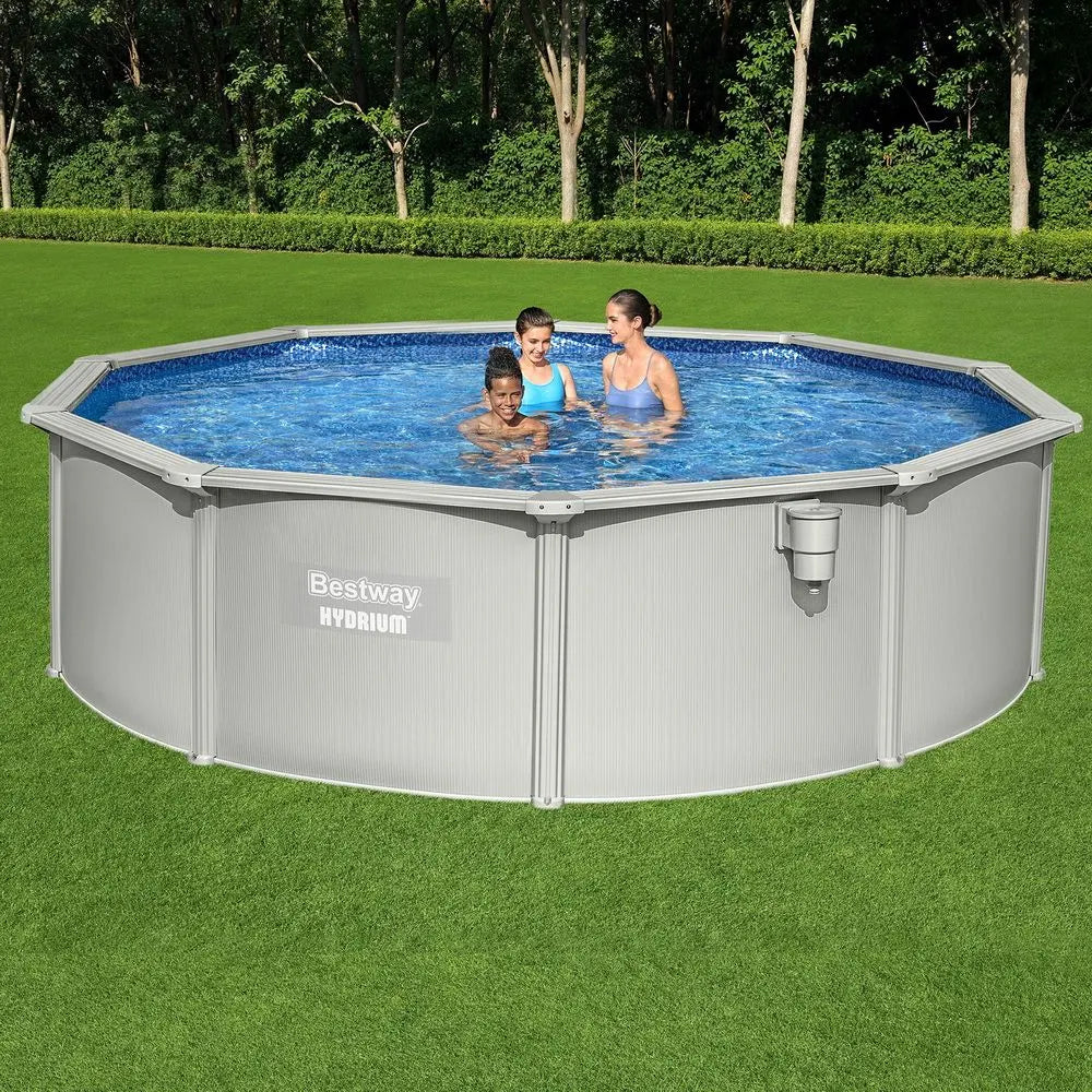Bestway Swimming Pool Steel Frame Round Pool Set 457cm w/ Filter Ladder 17430L - Image 7