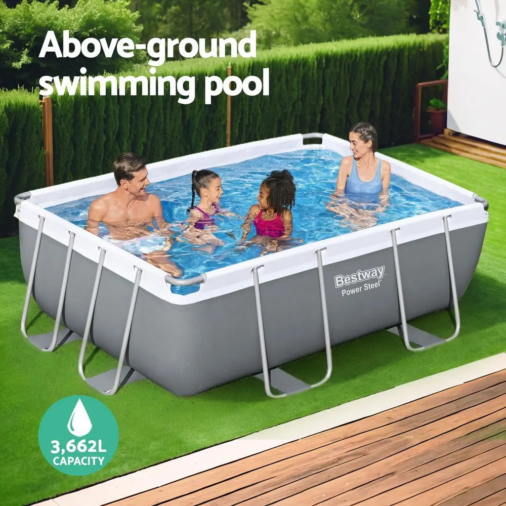 Bestway Swimming Pool 282x196x84cm Steel Frame Above Ground Pools Filter Pump 3662L - Image 4
