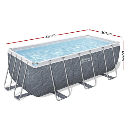 Bestway Swimming Pool 412x201x122cm Steel Frame Pool Set w/Pump Ladder - Image 2
