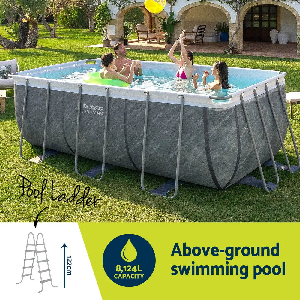 Bestway Swimming Pool 412x201x122cm Steel Frame Pool Set w/Pump Ladder - Image 4