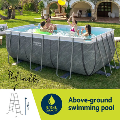 Bestway Swimming Pool 412x201x122cm Steel Frame Pool Set w/Pump Ladder - Image 4