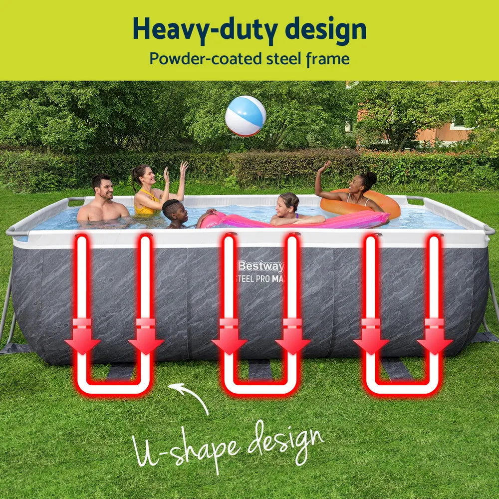 Bestway Swimming Pool 412x201x122cm Steel Frame Pool Set w/Pump Ladder - Image 5