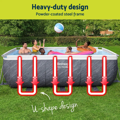 Bestway Swimming Pool 412x201x122cm Steel Frame Pool Set w/Pump Ladder - Image 5