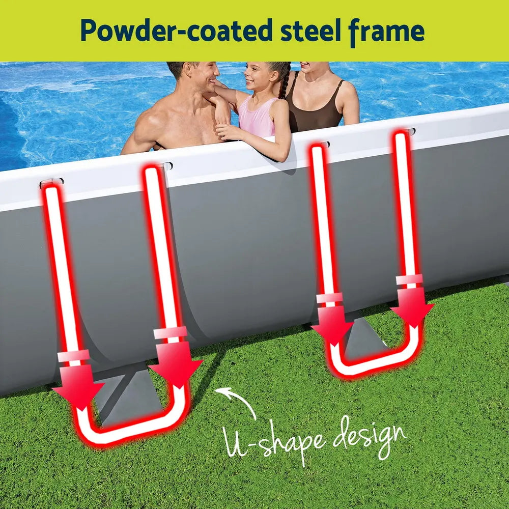 Bestway Swimming Pool Steel Frame Pool Set w/ Filter Pump Ladder Cover 488x244cm - Image 6