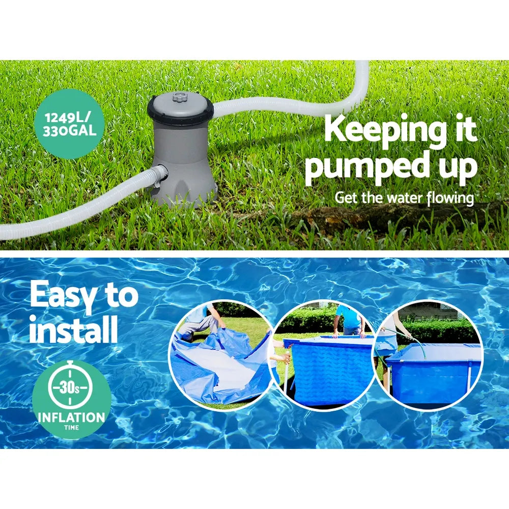 Bestway Swimming Pool 400x211x81cm Steel Frame Above Ground Pools w/ Filter Pump 5700L - Image 6