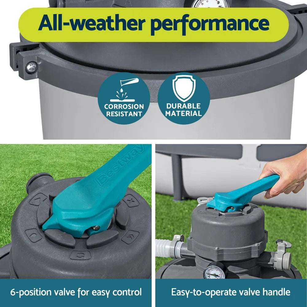 Bestway Pool Pump Sand Filter 800GPH 3028L/H Pools Flowclear Filters - Image 8
