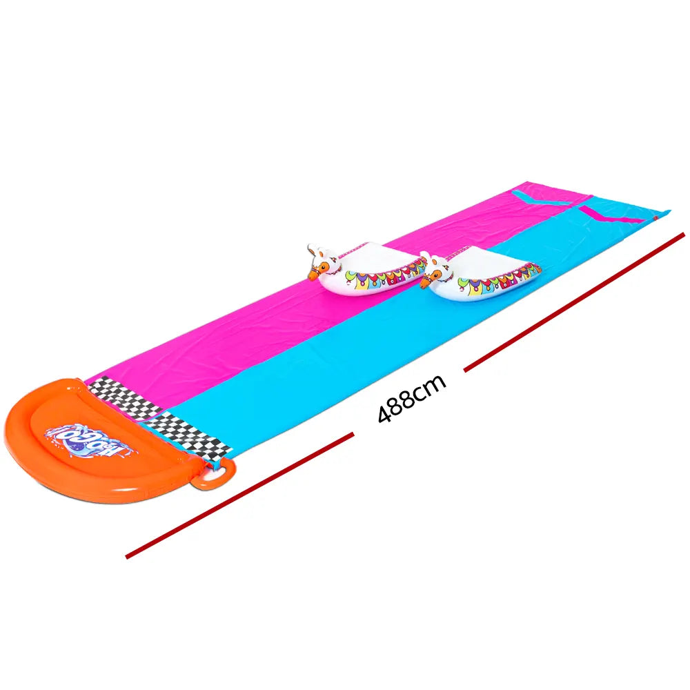 Bestway Water Slide Slip Kids 488cm Dual Slides Splash Pad - Image 2
