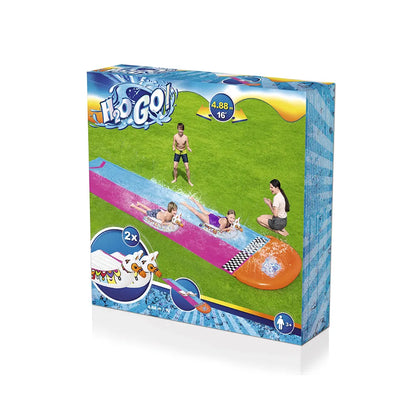 Bestway Water Slide Slip Kids 488cm Dual Slides Splash Pad - Image 3