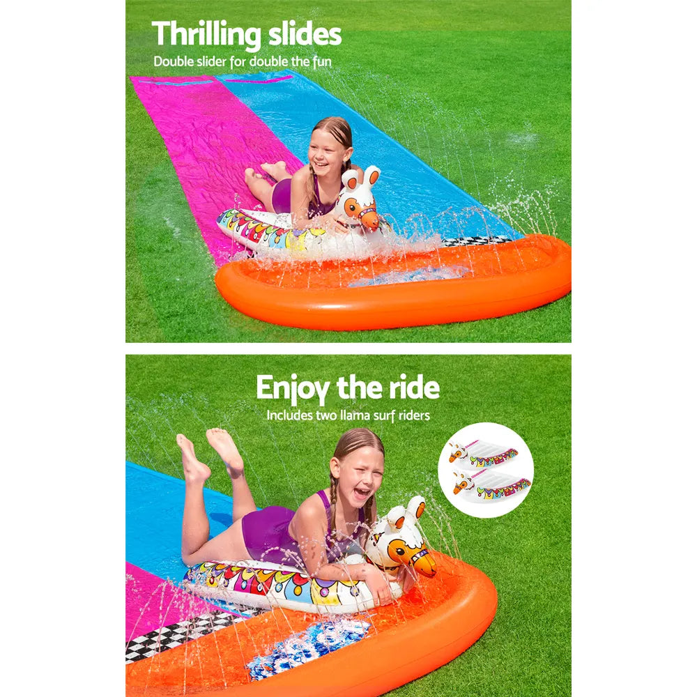 Bestway Water Slide Slip Kids 488cm Dual Slides Splash Pad - Image 4