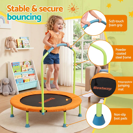 Bestway 36inch Kids Trampoline Foldable Rebounder Fitness for Ages 3+ Orange - Image 4