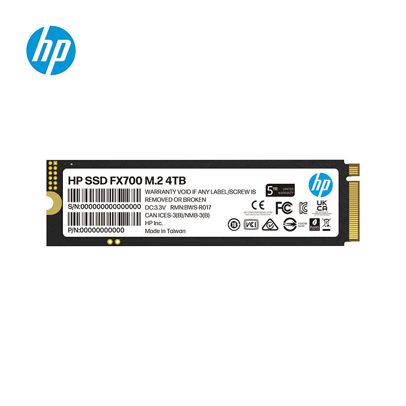 HP FX700 4TB PCIe Gen 4x4 M.2 NVMe 2.0 SSD 7200MB/s  6200MB/s Low power consumption - Hard Disk D...