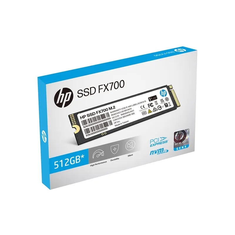 HP FX700 512GB PCIe Gen 4x4 M.2 NVMe 2.0 SSD 6300MB/s  3100MB/s Up to 7200 MB/s read speed - Hard...