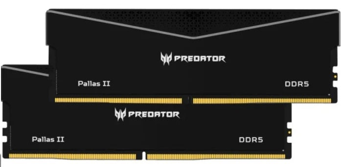 PREDATOR PALLASII DDR5 64GB Black 32GBx2 6000Mhz 1R8 CL30 Supports Intel XMP 3.0 and AMD EXPO CL3...