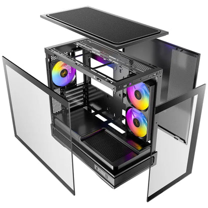 Antec C2M ARGB - Black, Micro-ATX/ITX, steel/glass, 5 slots, 415mm GPU, 165mm CPU, 240mm ARGB fan... - Image 4