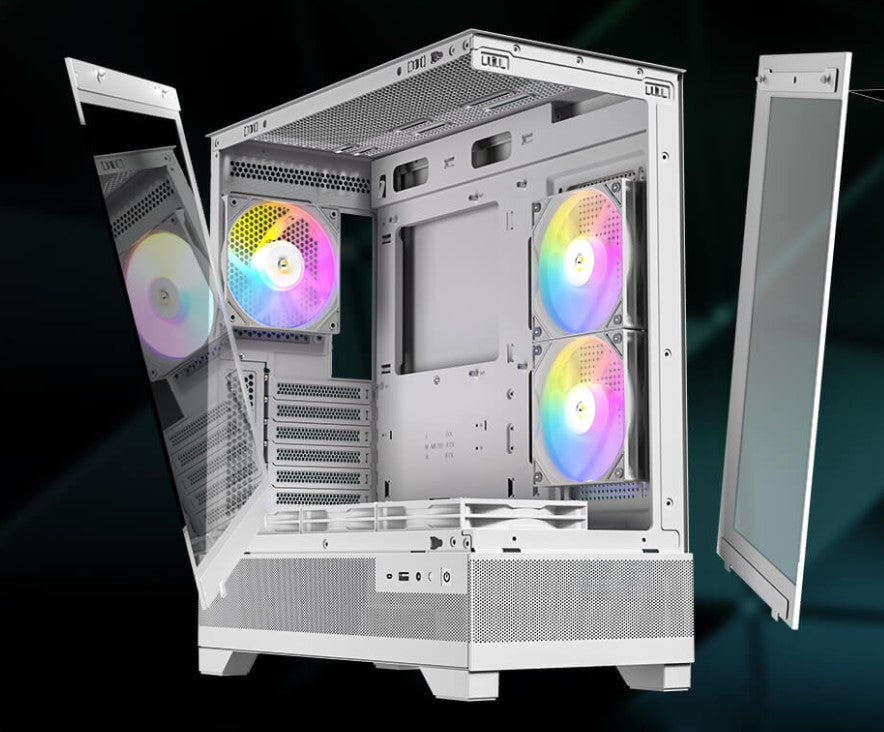 Antec CX700 ARGB White, ATX, USB Type-C 3.2 Gen 2, Tool Free Panels, Vertical Cooling, 3x 120mm P...