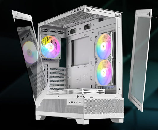 Antec CX700 ARGB White, ATX, USB Type-C 3.2 Gen 2, Tool Free Panels, Vertical Cooling, 3x 120mm P...