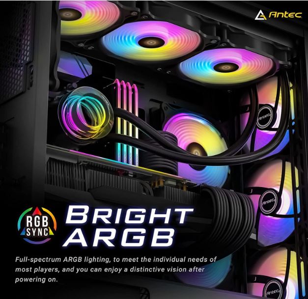 Antec F12 Racing ARGB 3 Pack w/ ARGB and PWM Controller. Full Spectrum ARGB lighting and efficien... - Image 3
