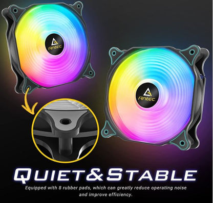 Antec F12 Racing ARGB 3 Pack w/ ARGB and PWM Controller. Full Spectrum ARGB lighting and efficien... - Image 4