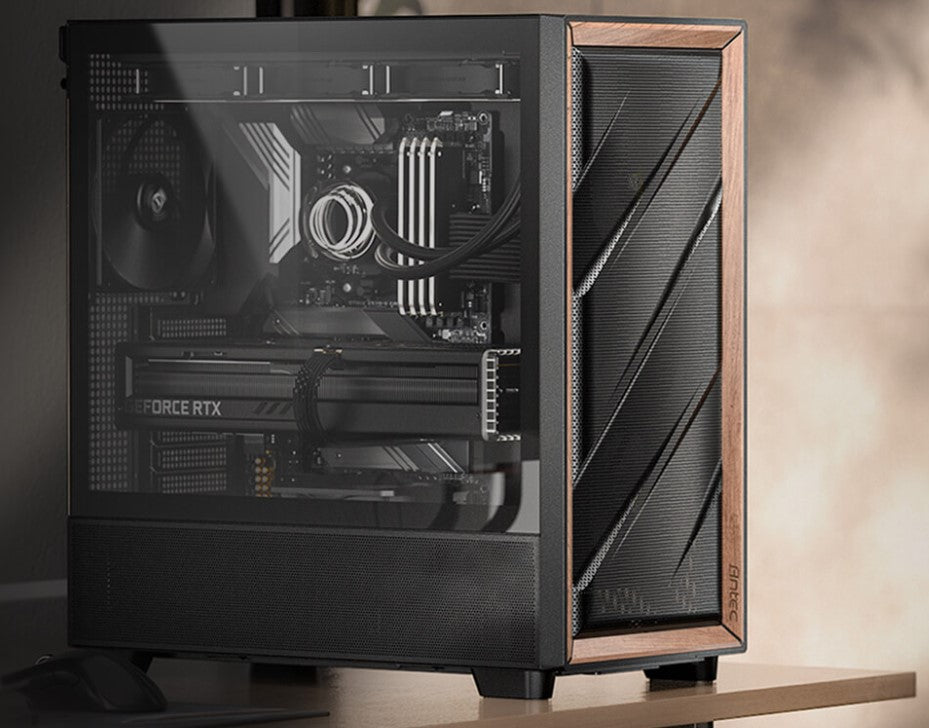 Antec Flux ATX, Black Premium Walnut Trim, 5x Black PWM Performance Fans. Ultra Cooling Design, A...