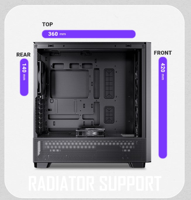 Antec Flux ATX, Black Premium Walnut Trim, 5x Black PWM Performance Fans. Ultra Cooling Design, A... - Image 3