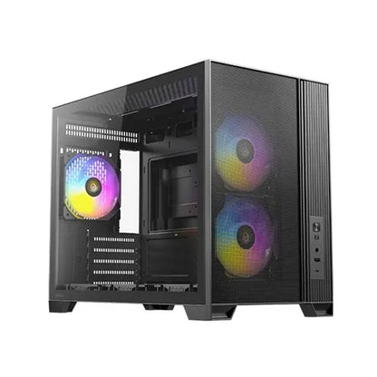 Antec Flux M - Black , Micro-ATX/ITX, F-LUX Airflow, TG, 6xPWM Fans, 360mm Rad, 405mm GPU, USB-C... - Image 2
