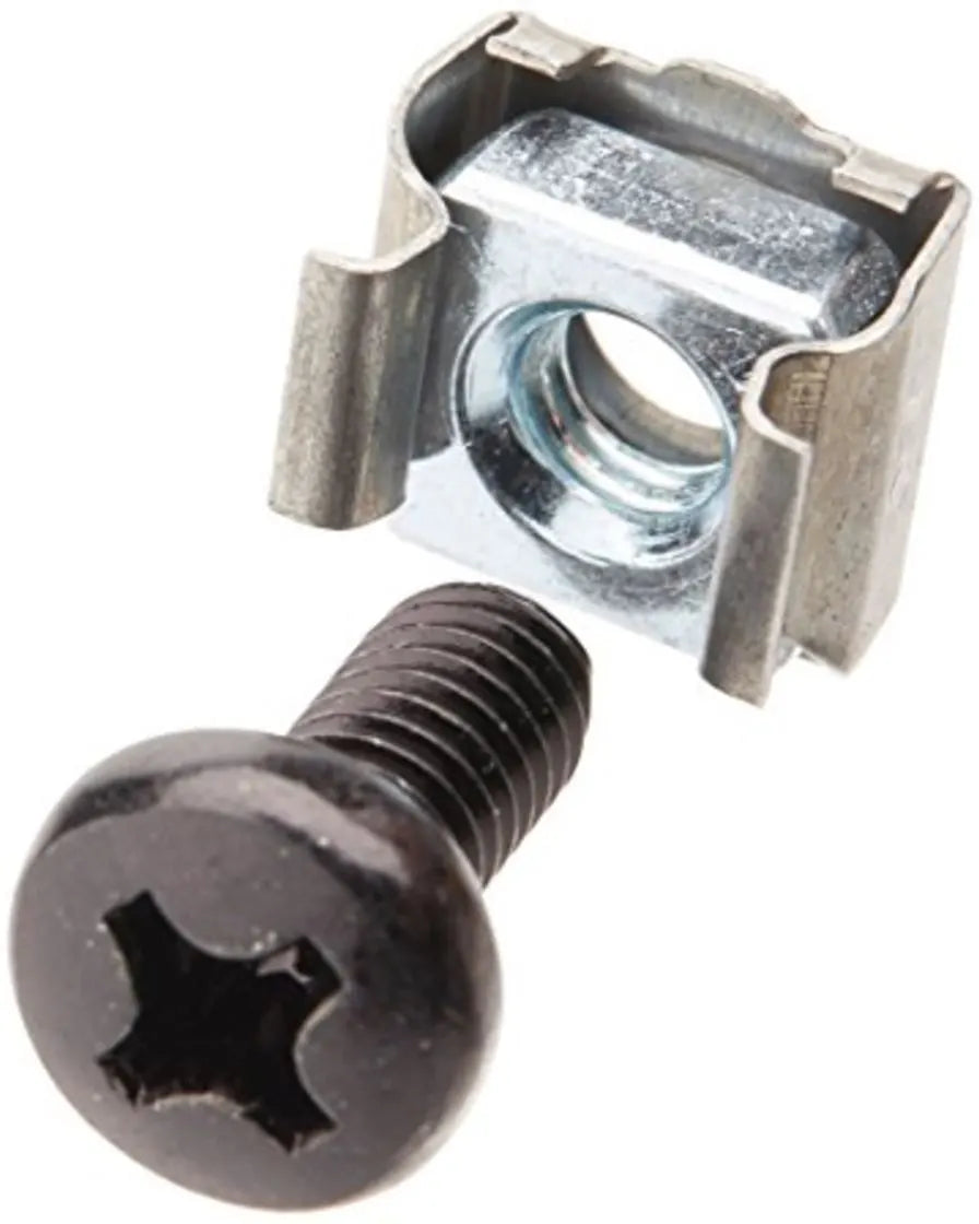 Astrotek M6 Cage Nuts  Screws (Pack of 10) Silver Color Oxide Finish Phillips Drive Length Fully...