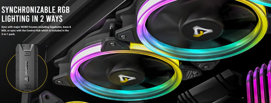 Antec Neon 12CM ARGB 3 Pack + Controller - Full Spectrum ARGB Spiral Visual appealing  Heat dissi...