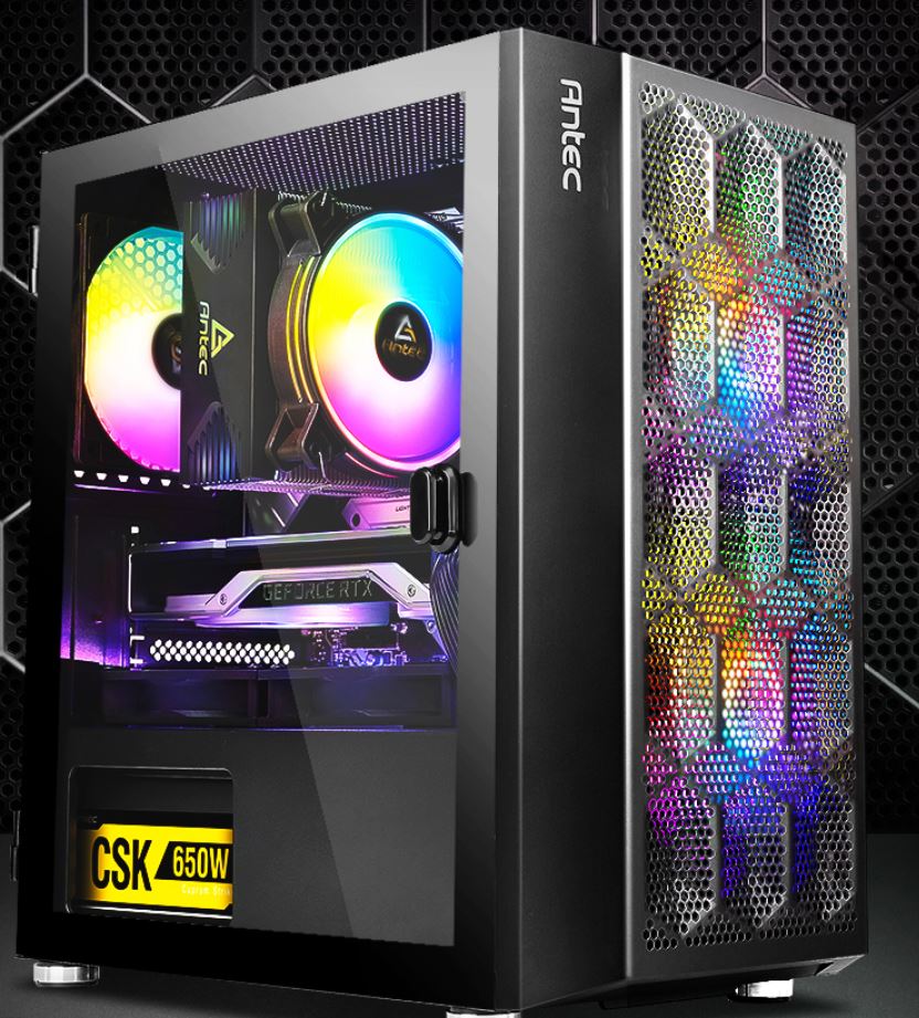 Antec NX200M RGB m-ATX, ITX Case, 3x RGB Fan. Large Mesh Front for excellent cooling, Side Window...