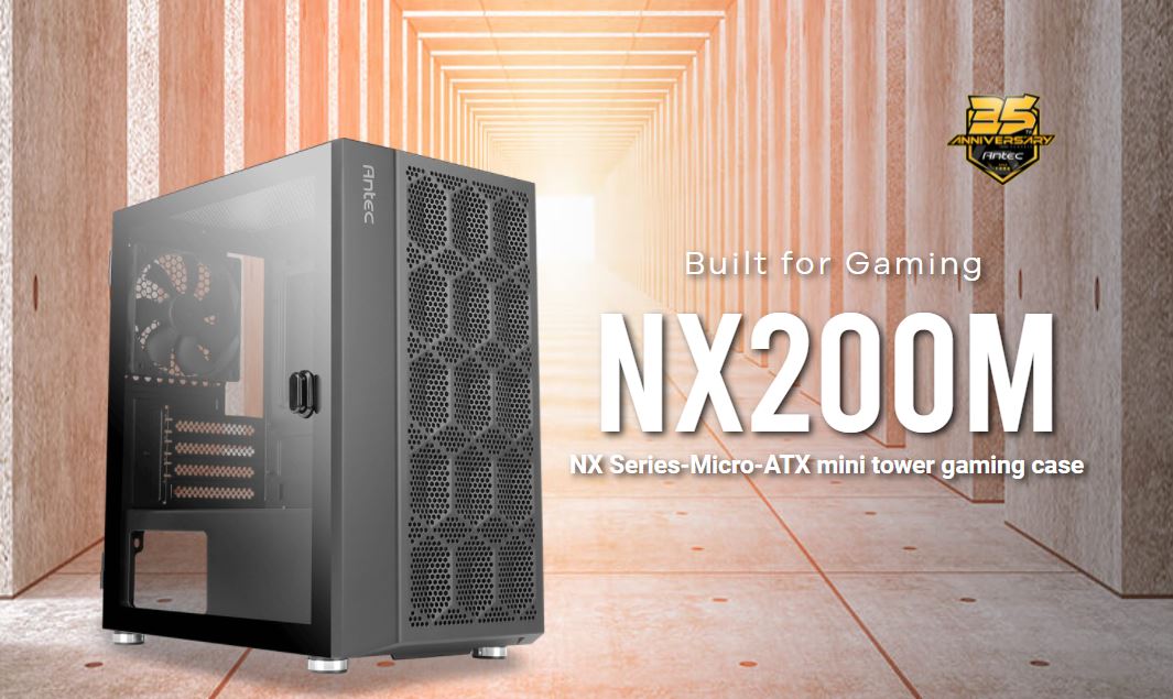 Antec NX200M m-ATX, ITX Case, Large Mesh Front for excellent cooling, Side Window, 1x 12CM Fan In...