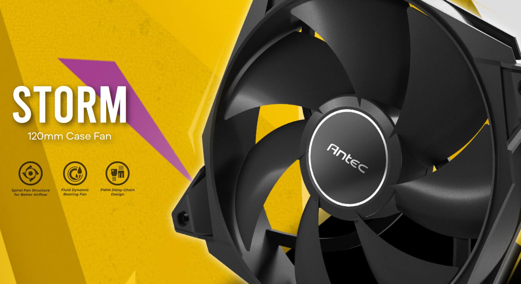 Antec Storm 120mm PWM FDB Fan 3 Pack, High Airflow 66.56 CFM, Air Pressure 2.7, Noise Level 25.8....