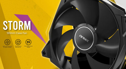 Antec Storm 120mm PWM FDB Fan 3 Pack, High Airflow 66.56 CFM, Air Pressure 2.7, Noise Level 25.8....