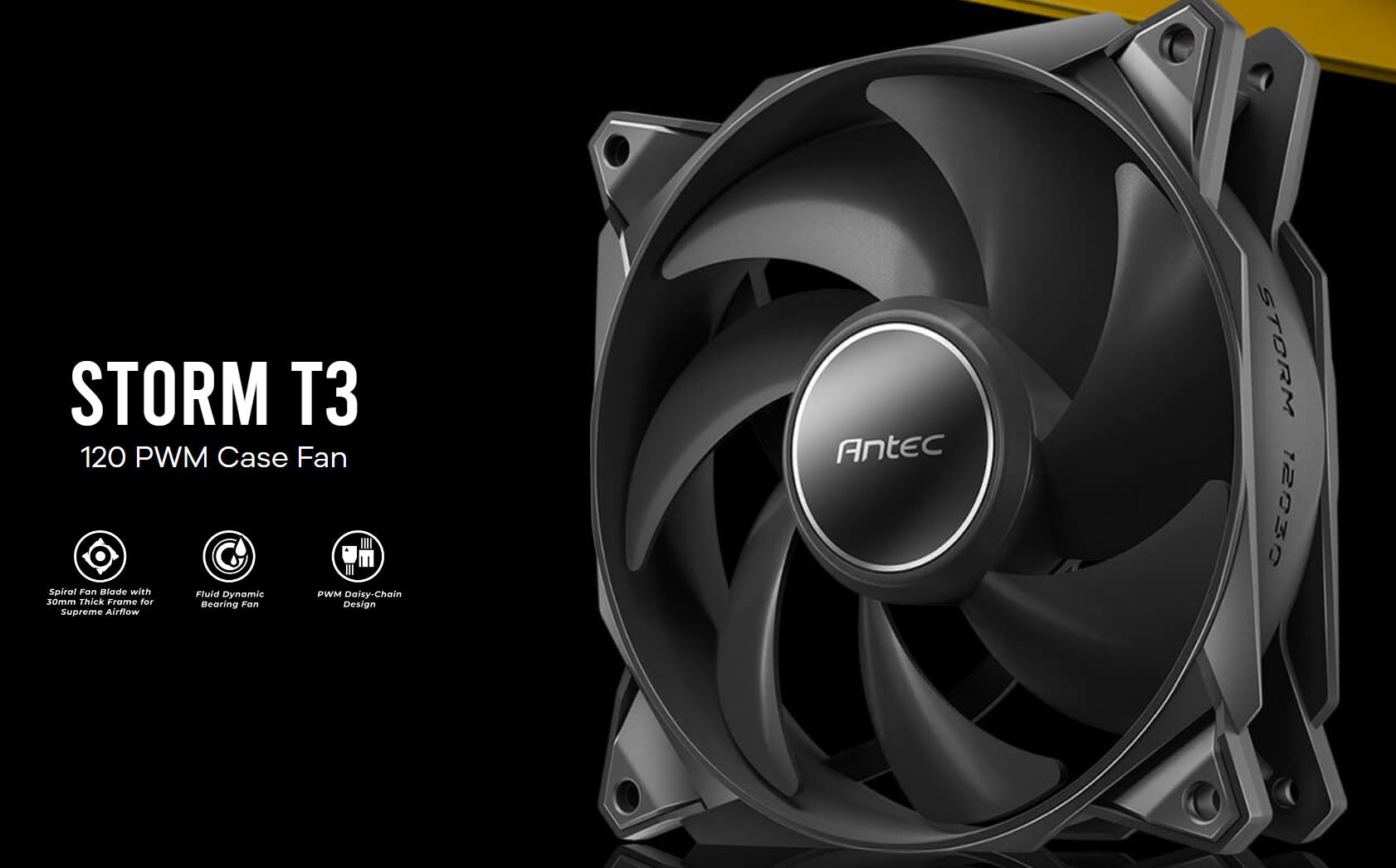 Antec Storm 120mm T3 PWM FDB 3 Pack. High Airflow 80.47 CFM, Air Pressure 2.7, Noise Level 36.99....