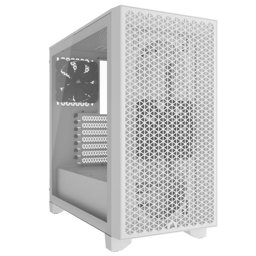 Corsair 3000D AIRFLOW Mid-Tower PC Case - White, ATX, 360mm GPU, 170mm CPU cooler, 220mm PSU, 360...