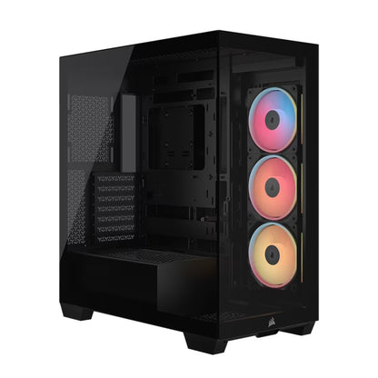 Corsair 3500X LX-R RGB iCUE LINK Mid-Tower PC Case - Black, E-ATX, Side 360mm Rad, Glass Panels,...