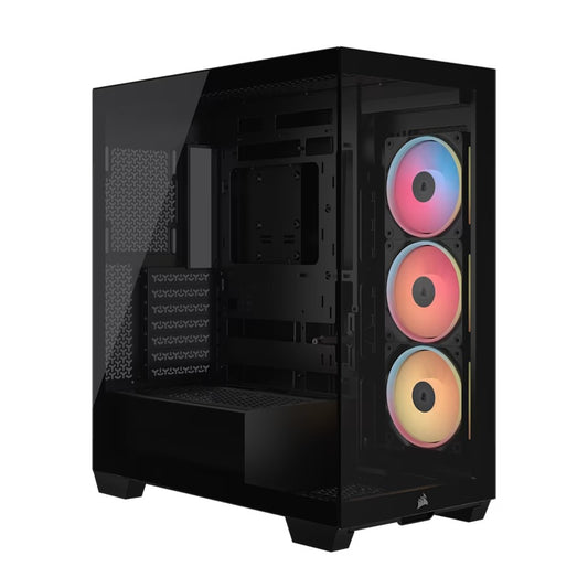 Corsair 3500X LX-R RGB iCUE LINK Mid-Tower PC Case - Black, E-ATX, Side 360mm Rad, Glass Panels,...