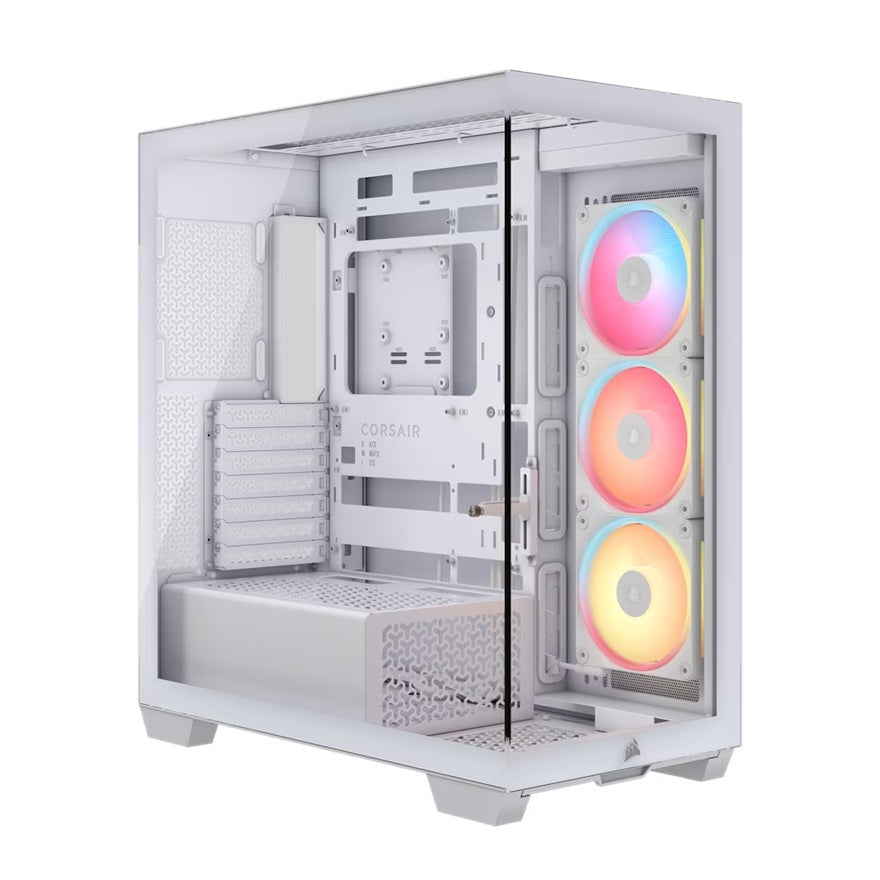 Corsair 3500X LX-R RGB iCUE LINK Mid-Tower PC Case - White, E-ATX, Side 360mm Rad, Glass Panels,...
