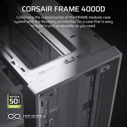 Corsair FRAME 4000D Modular Mid-Tower PC Case - White, ATX, 430mm GPU, 170mm CPU cooler, 360mm ra... - Image 2