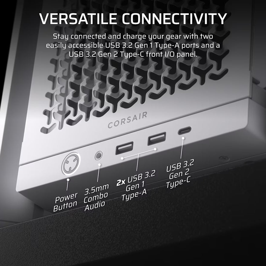 Corsair FRAME 4000D Modular Mid-Tower PC Case - White, ATX, 430mm GPU, 170mm CPU cooler, 360mm ra... - Image 3