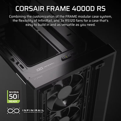 Corsair FRAME 4000D RS Modular Mid-Tower PC Case - Black, ATX, 430mm GPU, 170mm CPU cooler, 360mm... - Image 3