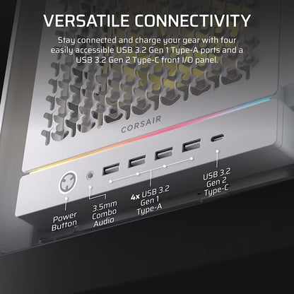 Corsair FRAME 5000D RS ARGB High-Airflow Mid-Tower PC Case - White, ATX, 450mm GPU, 175mm CPU coo... - Image 3