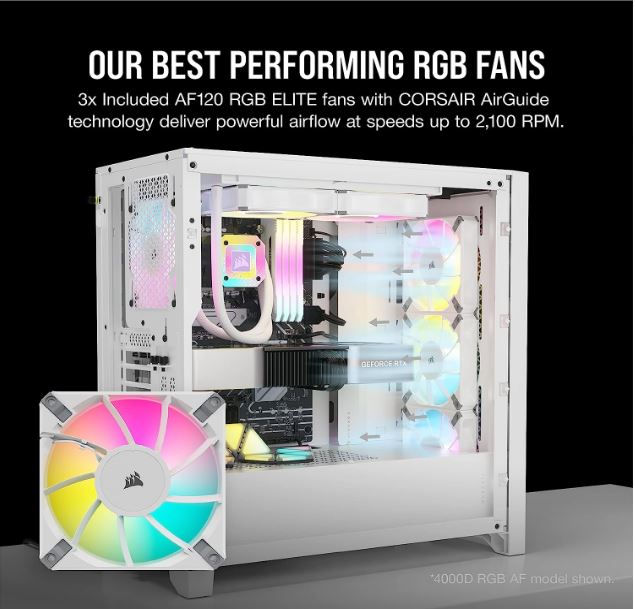 (LSCorsair iCUE 5000D RGB High Airflow, 3x AF120 RGB Elite Fan, Lighting Node Pro Controller, Tem... - Image 3