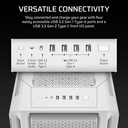 Corsair 5000T Mid-Tower High-Performance PC Case - White, ATX, 450mm GPU, 250mm PSU, 170mm CPU co... - Image 4