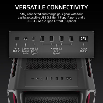 Corsair iCUE LINK 5000T LX RGB Mid-Tower High-Performance PC Case - Black, ATX, 450mm GPU, 170mm... - Image 3