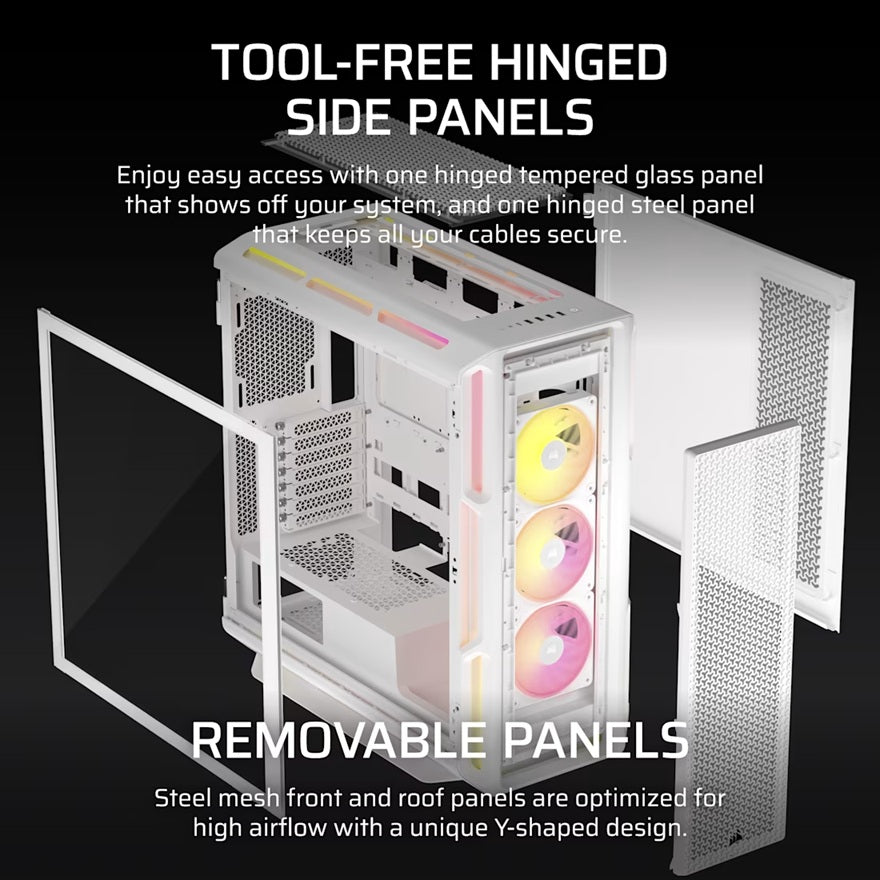 Corsair iCUE LINK 5000T LX RGB Mid-Tower High-Performance PC Case - White, ATX, 450mm GPU, 170mm... - Image 3