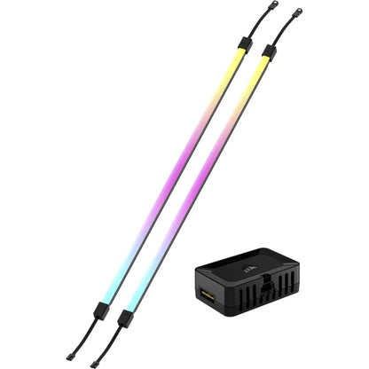 Corsair iCUE LINK LS350 Aurora RGB Light Strips - 350mm Kit – 350×10×10mm, magnetic mount, black,... - Image 2