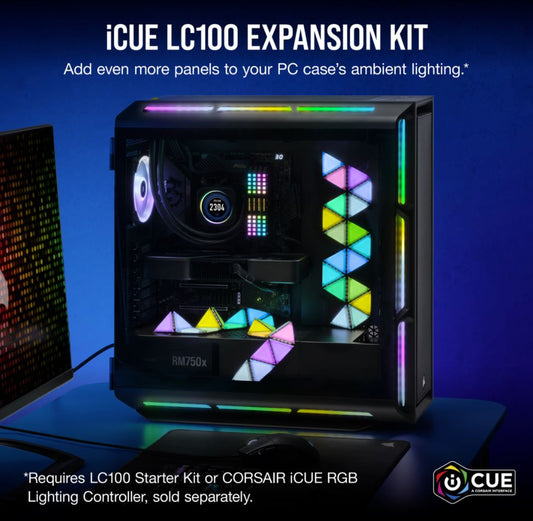 Corsair iCUE LC100 Smart Lighting Strip Expansion Kit. ICUE Software - Cases  Accessories