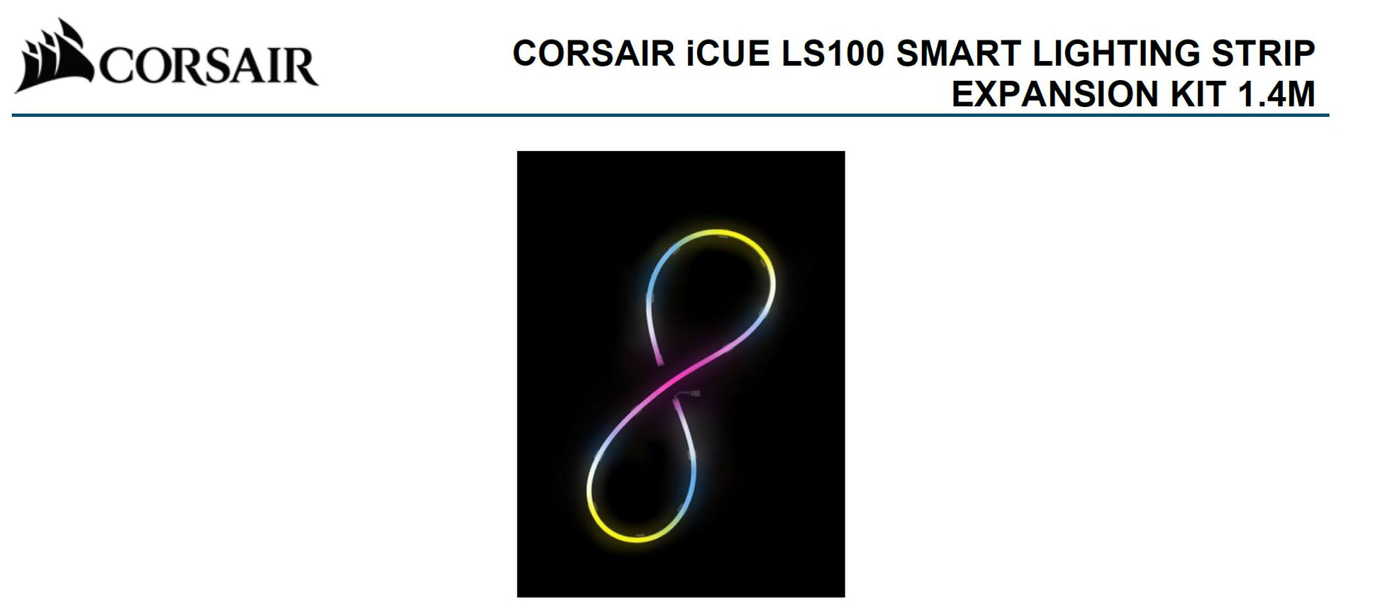 (LSCorsair  iCUE LS100 Smart Lighting Strip Expansion Kit 1x 1.4 Meter 84 Individually Addressabl...